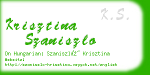 krisztina szaniszlo business card